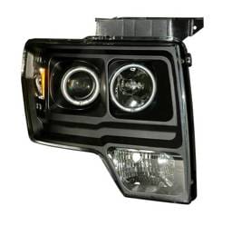 Ford F150 Anzo Projector Headlights - Halo Black & Clear & Amber - CCFL - 111161