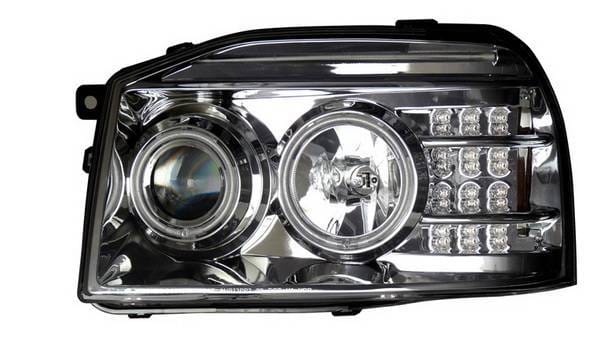Nissan Frontier Anzo Projector Headlights - Halo Chrome & Clear Amber- CCFL - 111141