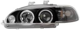Honda Civic 2DR Anzo Projector Headlights - with Halo Black - 1PC - 121063