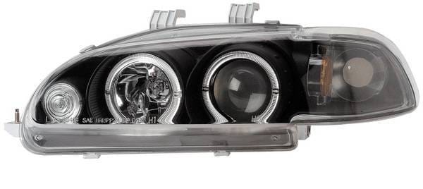 Honda Civic 2DR Anzo Projector Headlights - with Halo Black - 1PC - 121063