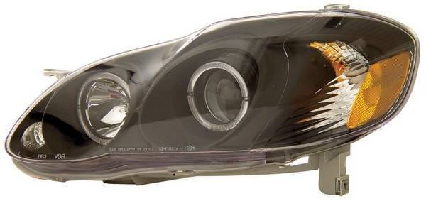 Toyota Corolla Anzo Projector Headlights - with Halo Black - 121125