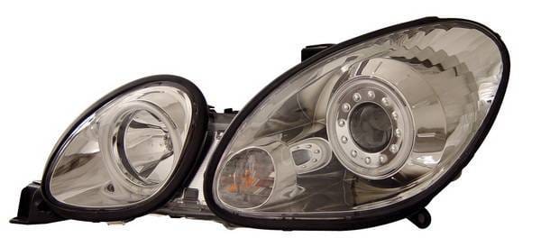 Lexus GS Anzo Projector Headlights - with Halo - Chrome & Clear with Amber Reflectors - 121143