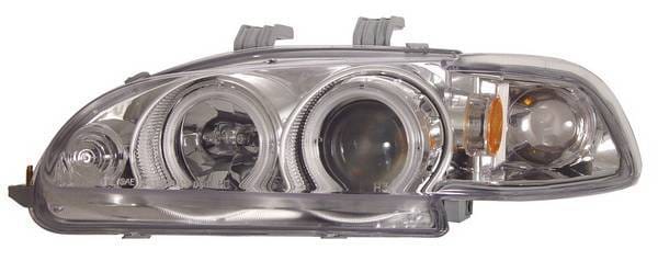 Honda Civic 2DR Anzo Projector Headlights - Chrome Clear with Halo - CCFL - 1PC - 121150