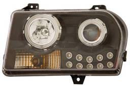 Chrysler 300 Anzo Projector Headlights - with Halo - Black & Clear with Amber Reflectors - 121152