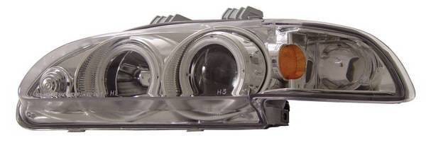 Honda Civic 4DR Anzo Projector Headlights - Chrome Clear with Halo - 1PC - 121153