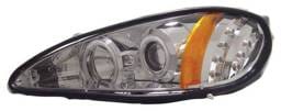 Pontiac Grand Am Anzo Projector Headlights - with Halo - Chrome & Clear with Amber Reflectors - 121167