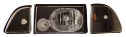 Ford Mustang Anzo Headlights - Crystal with Corner & Inner Corners Black - 121192