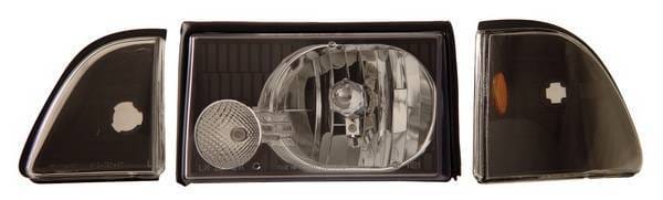 Ford Mustang Anzo Headlights - Crystal with Corner & Inner Corners Black - 121192