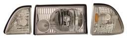 Ford Mustang Anzo Headlights - Crystal with Corner & Inner Corners Chrome - 121195