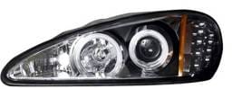 Pontiac Grand Am Anzo Projector Headlights - Black & Clear with Halos - 121233