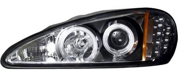 Pontiac Grand Am Anzo Projector Headlights - Black & Clear with Halos - 121233