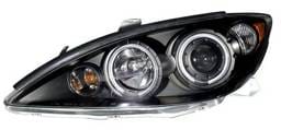 Toyota Camry Anzo Projector Headlights - Halo Black & Clear & Amber - 121245