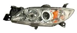 Mazda 3 4DR Anzo Projector Headlights - Chrome & Clear with Halos - 121211