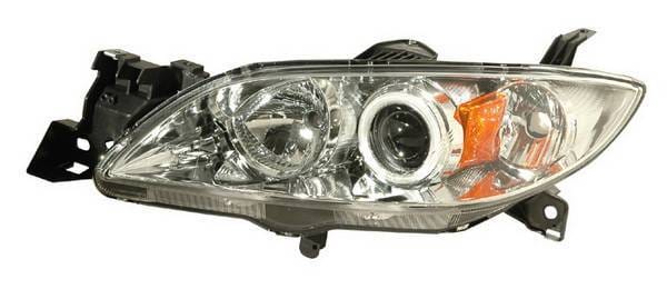 Mazda 3 4DR Anzo Projector Headlights - Chrome & Clear with Halos - 121211