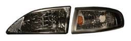 Ford Mustang Anzo Headlights - Crystal & Clear with Amber Reflectors - 121262