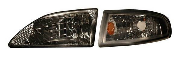 Ford Mustang Anzo Headlights - Crystal & Clear with Amber Reflectors - 121262