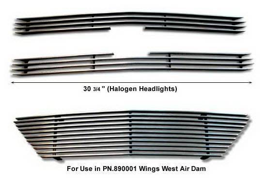 Chevrolet Blazer Wings West Billet Grille Set - 3PC - 302010