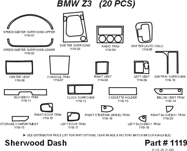 BMW Z3 Sherwood 2D Flat Dash Kit thumbnail 5