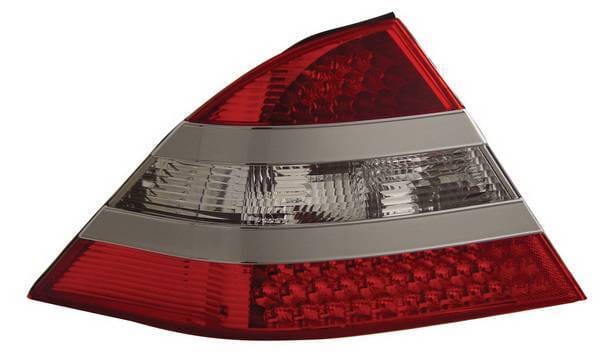 Mercedes-Benz S Class Anzo LED Taillights - Red & Clear - Silver Center - 321086