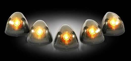Recon Smoked Cab Lens with Black Base Wiring and Amber LED