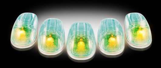 Recon Super White Cab Lens with Chrome Base Wiring and Amber LED
