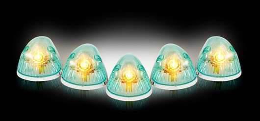 Recon Super White Cab Lens with Chrome Base Wiring and Amber LED