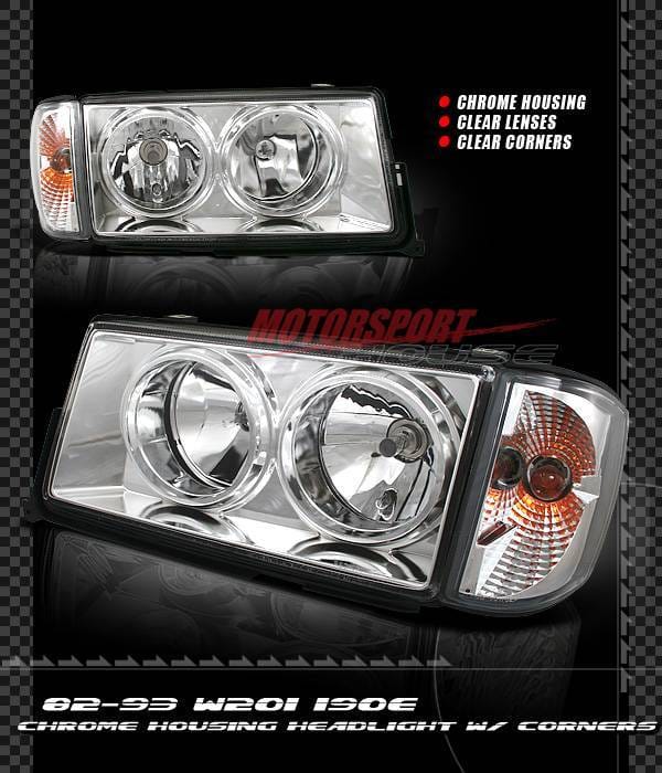 Euro Chrome Headlights With Corner Lights - 190E