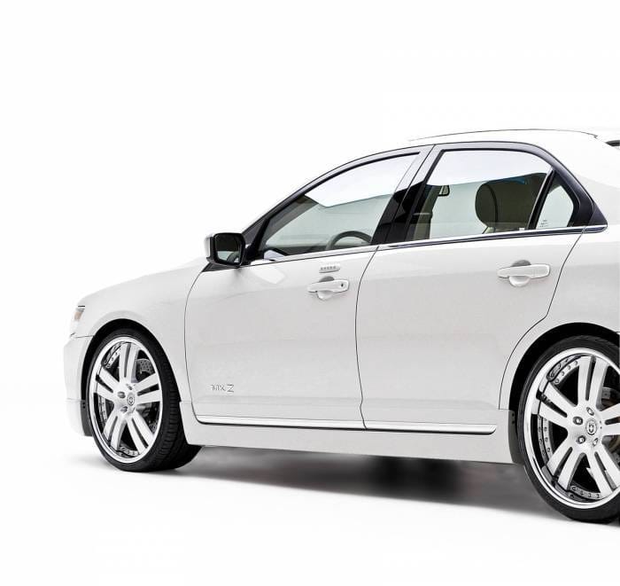 Lincoln MKZ 3dCarbon Chrome Stainless Steel Lower Door Moldings - 4PC - 691555