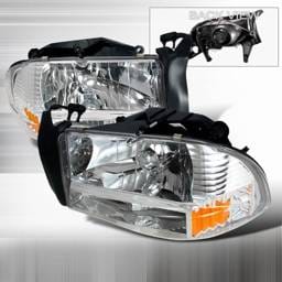 Dodge Durango Custom Disco Clear Crystal Headlights with Amber Reflector - 1PC - 2LH-DAK97-ABM