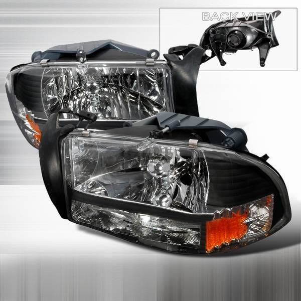 Dodge Durango Custom Disco Black Crystal Headlights with Amber Reflector - 1PC - 2LH-DAK97JM-ABM