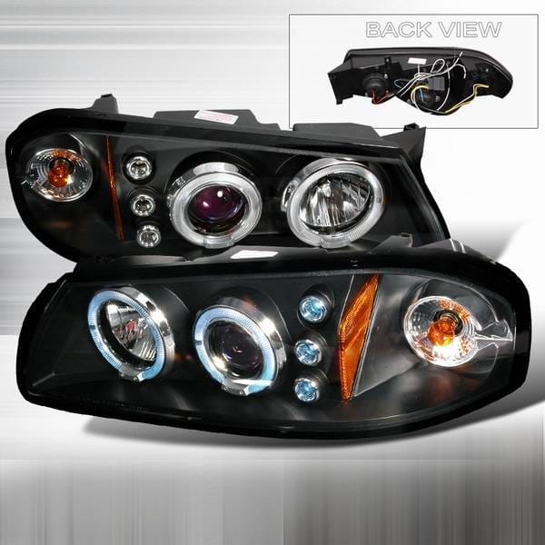 Chevrolet Impala Custom Disco Black & Clear Halo LED Projector Headlights with Amber Reflector - 2LHP-IPA00JM-TM