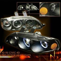 Honda Civic 4DR Custom Disco Black Projector Headlights - 2LHP-CV92JM-YD