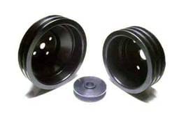 Auto Specialties Crank Pulley with 25 Percent Reduction - Full Charge 950 RPM - Hard Black Aluminum - 841322