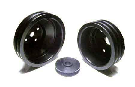 Auto Specialties Crank Pulley with 25 Percent Reduction - Full Charge 950 RPM - Hard Black Aluminum - 841322