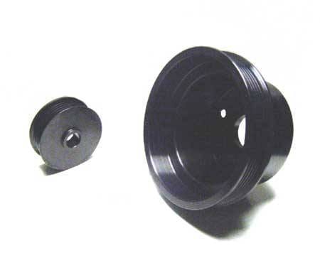 Auto Specialties Crank Pulley with 25 Percent Reduction - Full Charge 950 RPM - Hard Black Aluminum - 846284