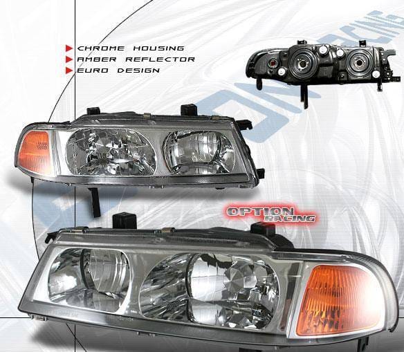 JDM Chrome Housing  Headlights Amber