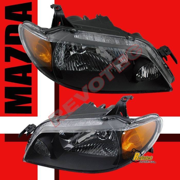 JDM Black Headlights Amber