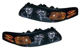 Black Stock Headlights Amber