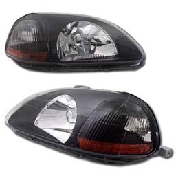 Crystal Black Head Lights Amber