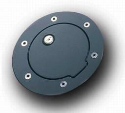 All Sales Billet Fuel Door - Black Powder Coated with Lock - 6092KL