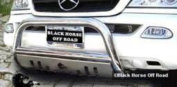 Mercedes-Benz ML Black Horse Bull Bar Guard with Skid Plate - Without Fog Light Brackets