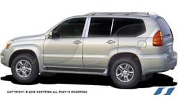 Lexus GX SES Trim Pillar Post - 304 Mirror Shine Stainless Steel - 6PC - P106