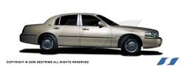Lincoln Town Car SES Trim Pillar Post - 304 Mirror Shine Stainless Steel - 6PC - P103