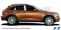 Infiniti FX35 SES Trim Pillar Post - 304 Mirror Shine Stainless Steel - 6PC - P134
