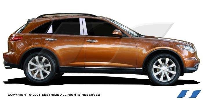 Infiniti FX35 SES Trim Pillar Post - 304 Mirror Shine Stainless Steel - 6PC - P134
