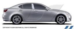 Lexus IS SES Trim Pillar Post - 304 Mirror Shine Stainless Steel - 6PC - P138