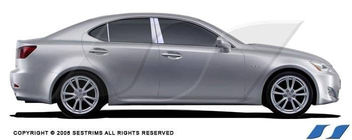 Lexus IS SES Trim Pillar Post - 304 Mirror Shine Stainless Steel - 6PC - P138