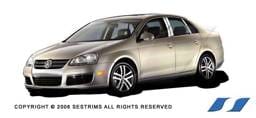 Volkswagen Jetta SES Trim Pillar Post - 304 Mirror Shine Stainless Steel - 6PC - P179