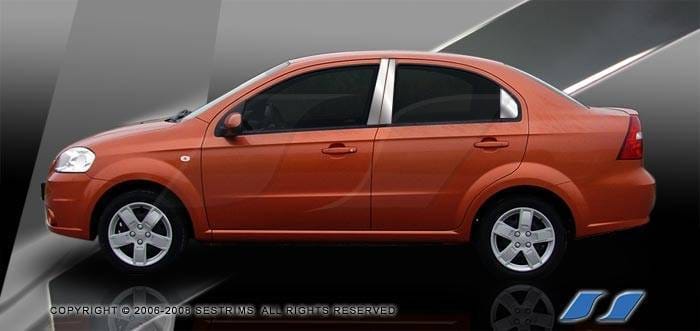 Chevrolet Aveo SES Trim Pillar Post - 304 Mirror Shine Stainless Steel - 6PC - P217