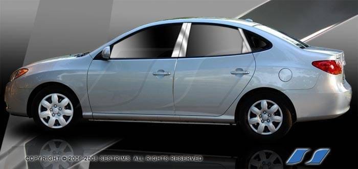 Hyundai Elantra SES Trim Pillar Post - 304 Mirror Shine Stainless Steel - 8PC - P244